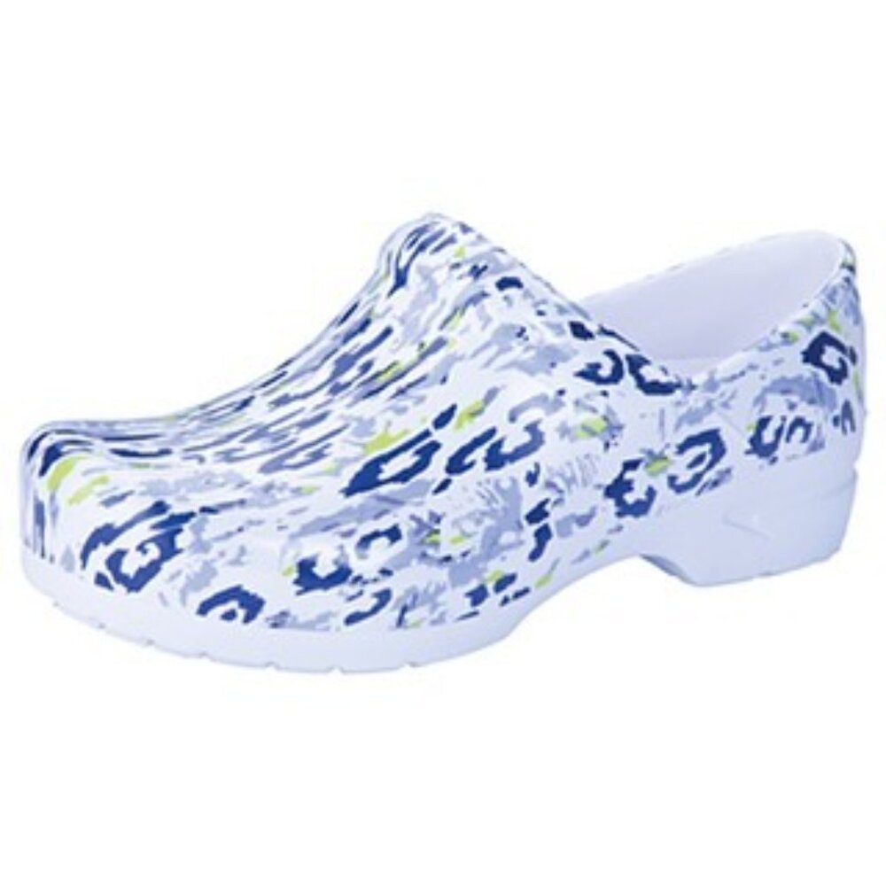 NEW Anywear ''SRANGEL' Closed Back Plastic Clog' Snow Leopard M5/W3